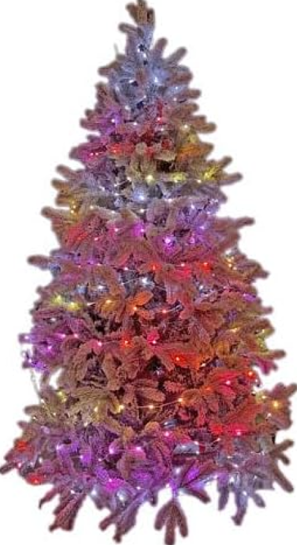 albero di natale decorato con catena luminosa led rgb smart 800 luci per esterno e interno