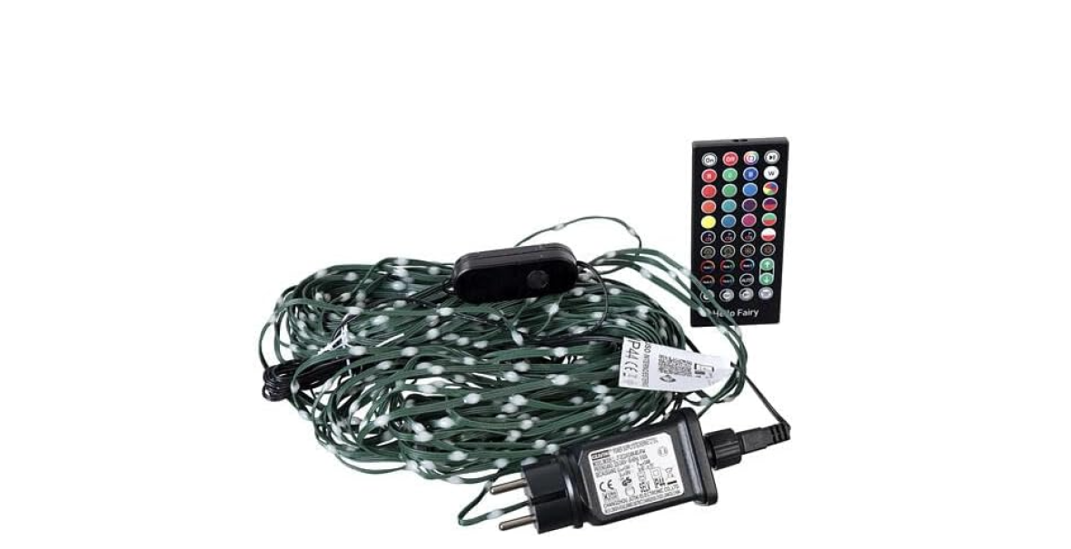 catena luminosa led rgb 1200 luci con telecomando e alimentatore per uso interno ed esterno