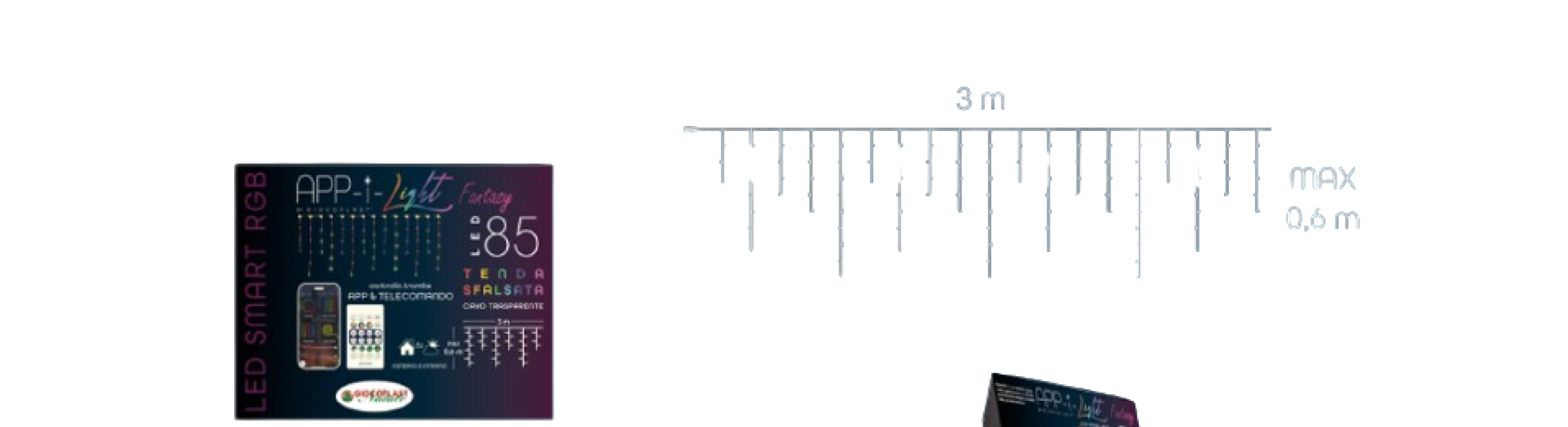 giocoplast natale tenda luci led rgb 85 led smart 3x0,6m giocoplast natale 14125027 - foto 2