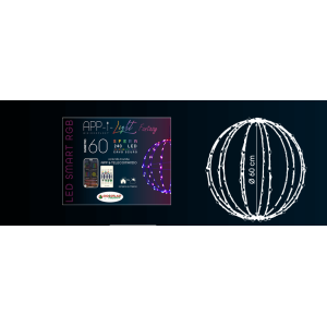 Sfera luminosa led rgb controllo app diametro 60 cm 240 led 14125031
