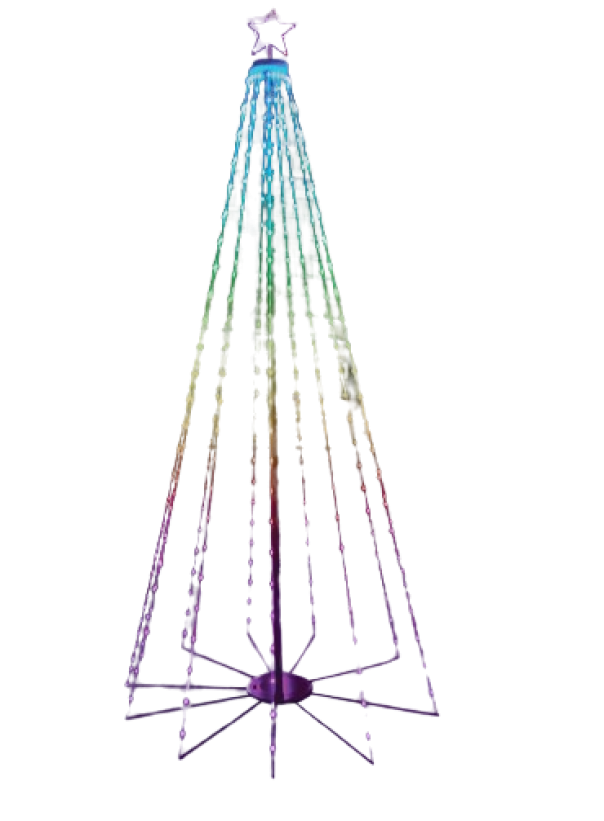 albero di natale a led rgb effetto smart da 180 cm per decorazione natalizia interna ed esterna