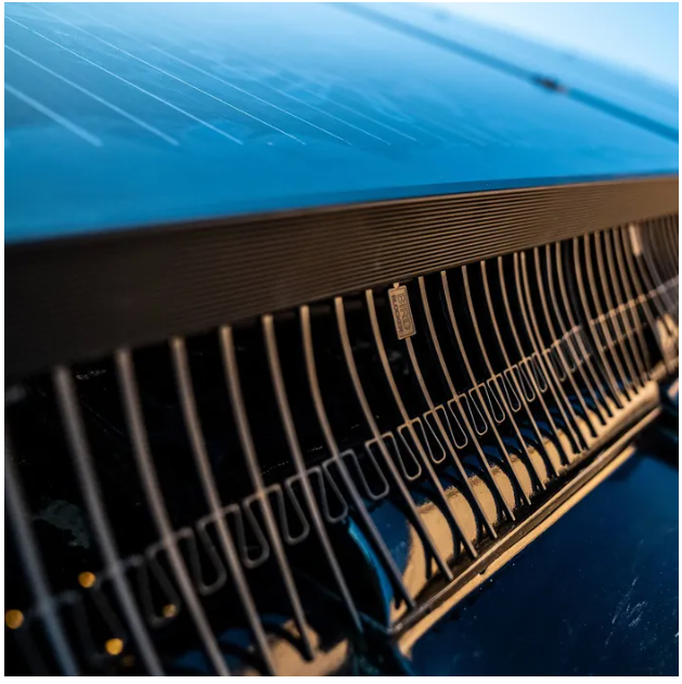 barriera antivolatili per bordo pannello solare dettaglio installato