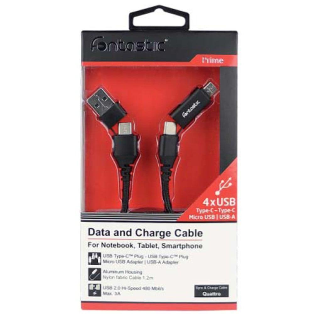 Cavo 3-in-1 IC Intracom USB-Cu2122 / USB-A / Micro USB 1.2m Nero - 255175 03
