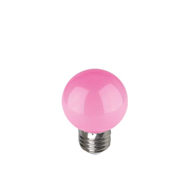 Lampada LED rosa attacco E27 da 1W ideale per uso decorativo confezione da 10 pezzi FAI