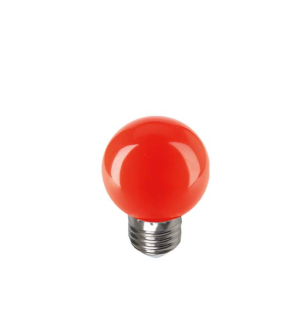 lampadina led e27 sfera rossa 1 watt confezione 10 pezzi fai