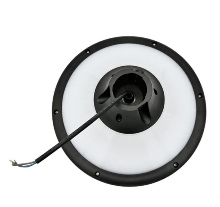 testa palo led esterno 25w vista posteriore con cavo di collegamento