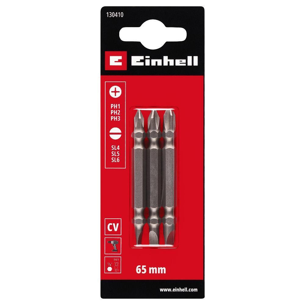 set 3 bit doppi Einhell 65 mm PH piatto per avvitatori