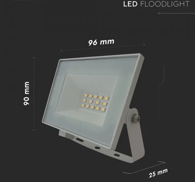 Faro LED V-TAC SMD 10W 4000K Slim E-Series IP65 con Driver Integrato - 23971 01