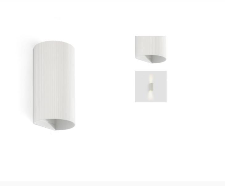 faro sole applique rigata bianca 2x gu10 40542 - foto 1