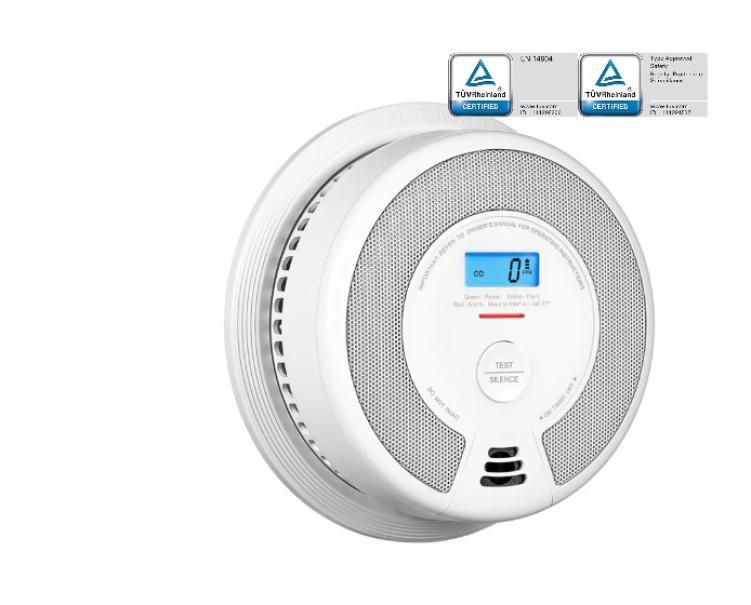 rilevatore fumo monossido certificato con display lcd accensione sensore attivo