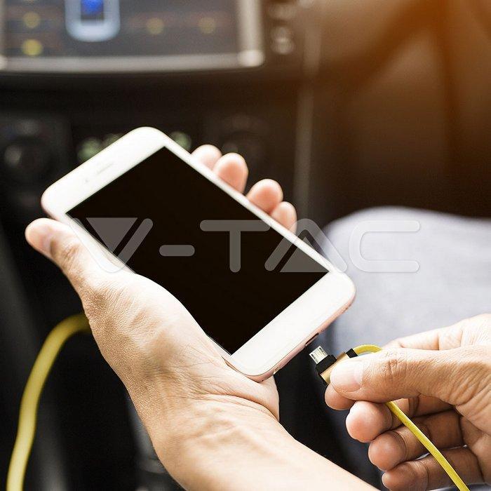 Cavo Micro USB angolato V-TAC oro 1 metro resistente per dispositivi