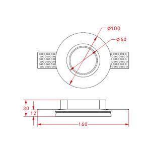 Faretto incasso tondo gesso diametro 100 mm  io59630 bianco