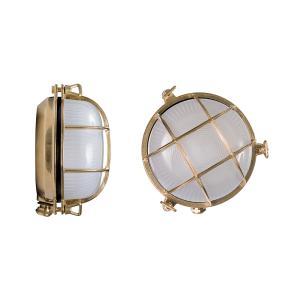 Plafoniera ovale  luce in ottone con vetro opale ip44 - 200.10.o