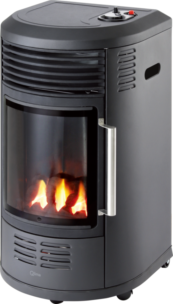 stufa a gas Pvg Italy 3 4kW per ambienti interni grandi nera