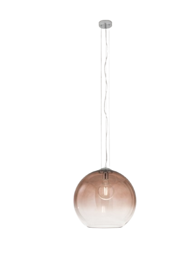lampada a sospensione in vetro marrone di design moderno per ambienti interni come soggiorno o cucina