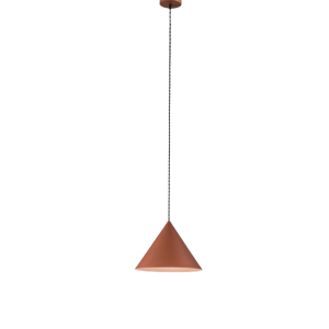 Lampada a sospensione metallo cono terracotta  8404 e design moderno