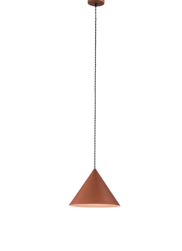 lampada a sospensione in metallo rame design moderno cono perenz illuminazione ambiente interno