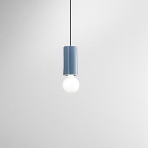 Lampada sospensione ceramica blu attacco e27 potenza max60w   - 8402 c