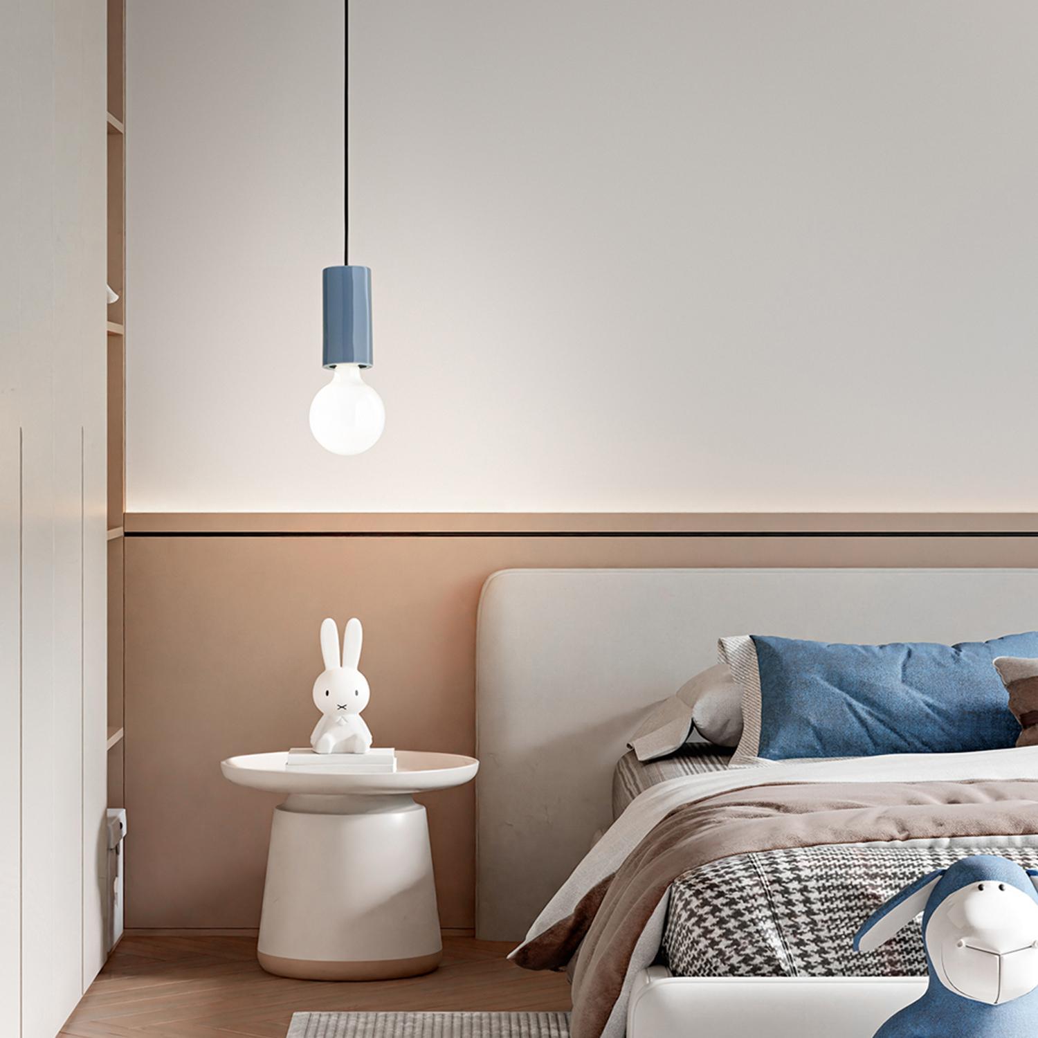 perenz lampada sospensione ceramica blu attacco e27 potenza max60w  perenz - 8402 c - foto 2