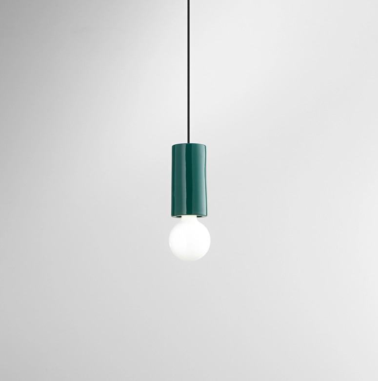 Lampada Sospensione ceramica VERDE LUCIDO  Perenz - 8402 VP 01