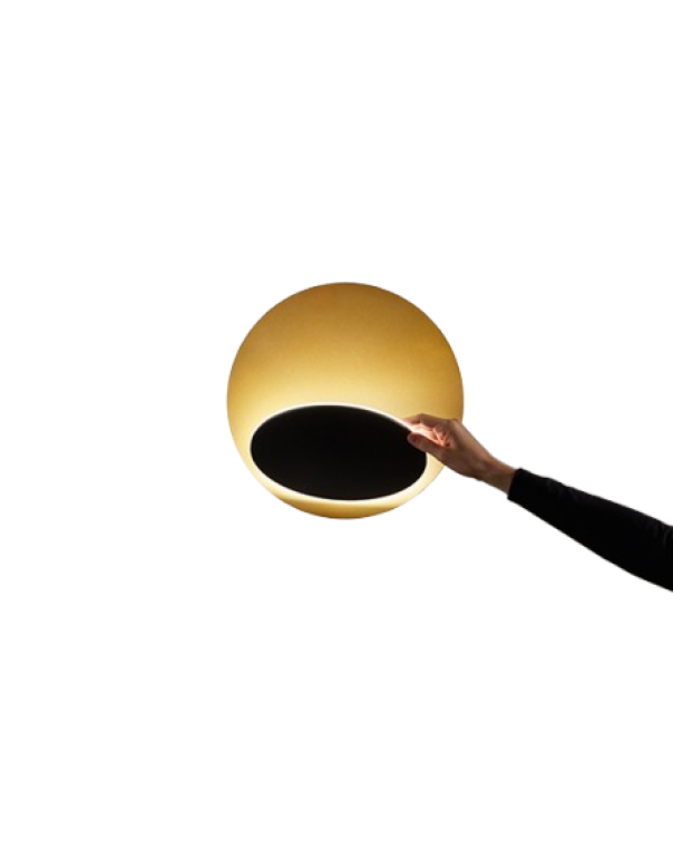 plafoniera in alluminio oro e nero design moderno per soffitto illuminazione Perenz