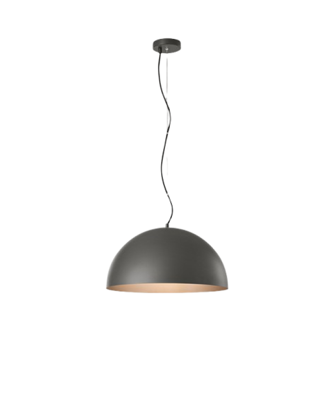 lampada a sospensione in metallo grigio design moderno per arredamento