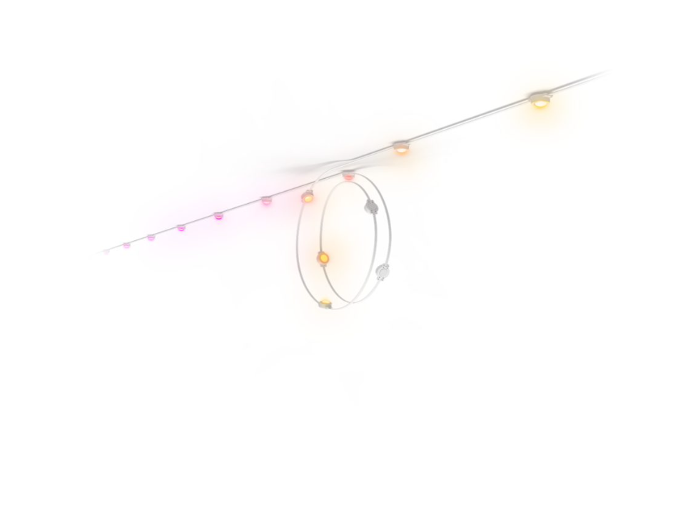 Catena luminosa LED Philips Hue Festavia accesa effetto colore RGB per decorazioni esterne dinamiche