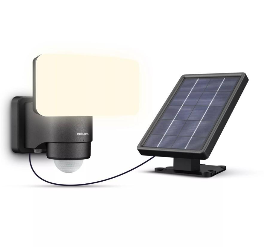 lampada solare philips per esterno con pannello solare integrato e sensore di movimento per sicurezza