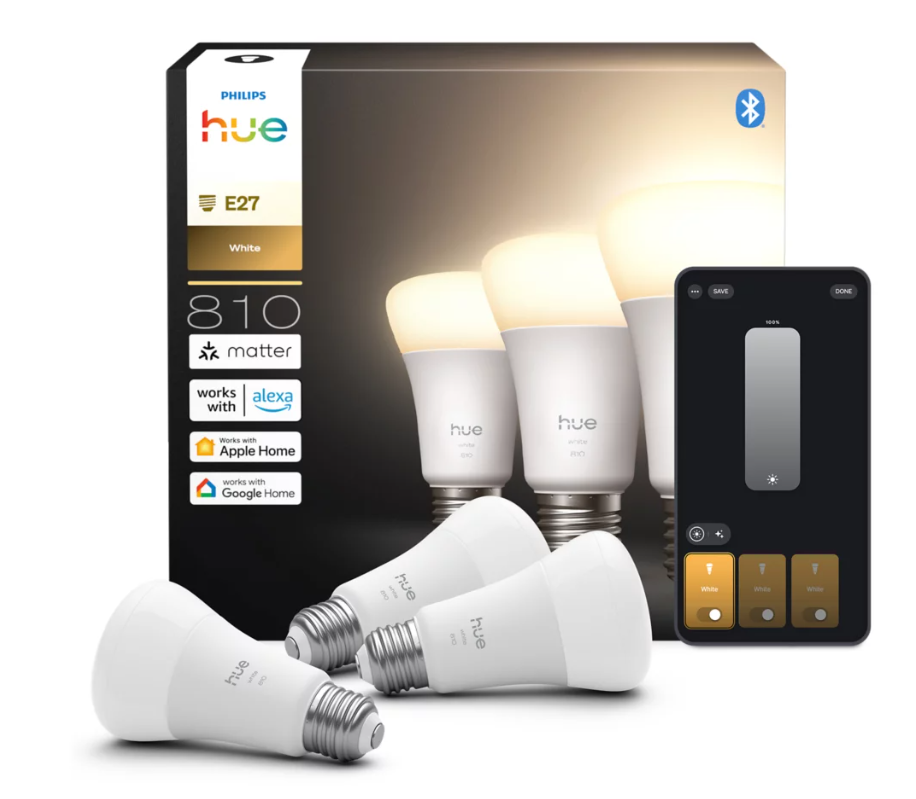 confezione da 3 lampadine smart LED Philips Hue E27 7W 60W compatibili Alexa Google Home Apple Home