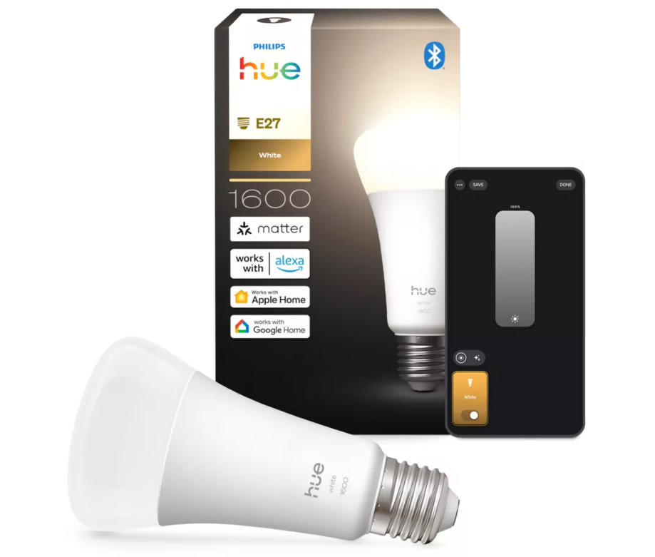 Lampadina LED smart Philips Hue White E27 da 1600 lumen con controllo via app