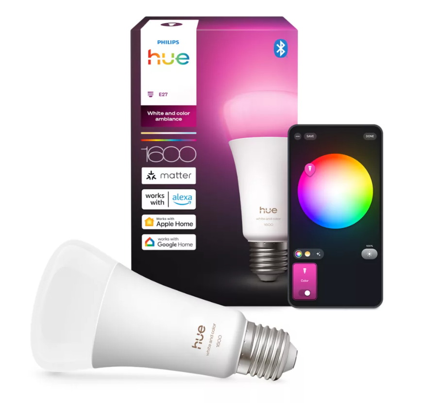 Lampadina smart Philips Hue E27 White and Color Ambiance compatibilitu00e0 app