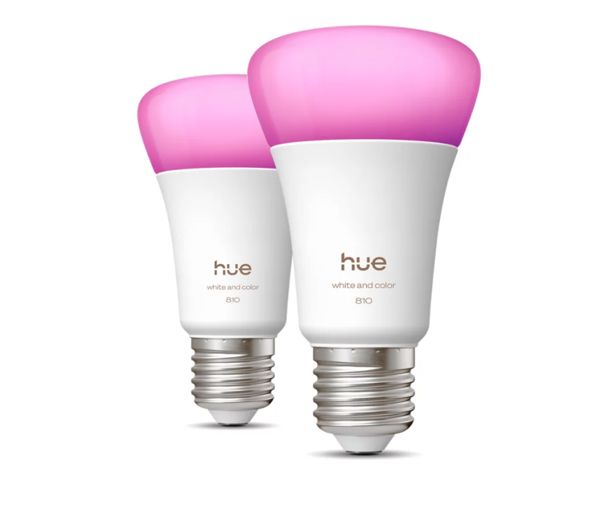 Coppia lampadine LED smart E27 Philips personalizzazione colori luce regolabile
