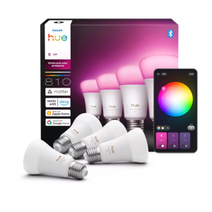 4 lampadine smart led e27 60w rgb bluetooth philips 36448600