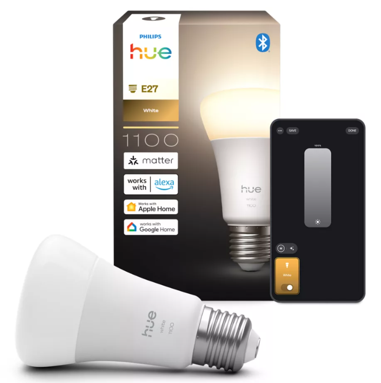 Lampadina smart LED PHILIPS E27 white 1100 lumen compatibile Alexa Google Home Apple Home