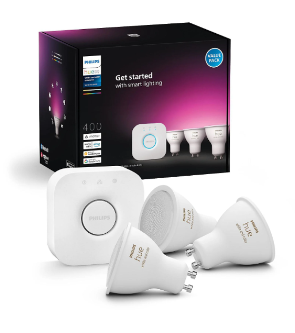 kit lampadine smart Philips hue gu10 con bridge confezione value pack