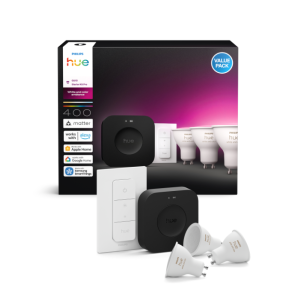 Kit illuminazione smart gu10 3 lampadine bridge dimmer philips 37454600