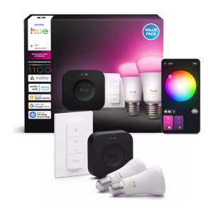 Kit bridge pro + 2 lampadine  white & color ambiance smart e27 75w + dimmer - 37468300