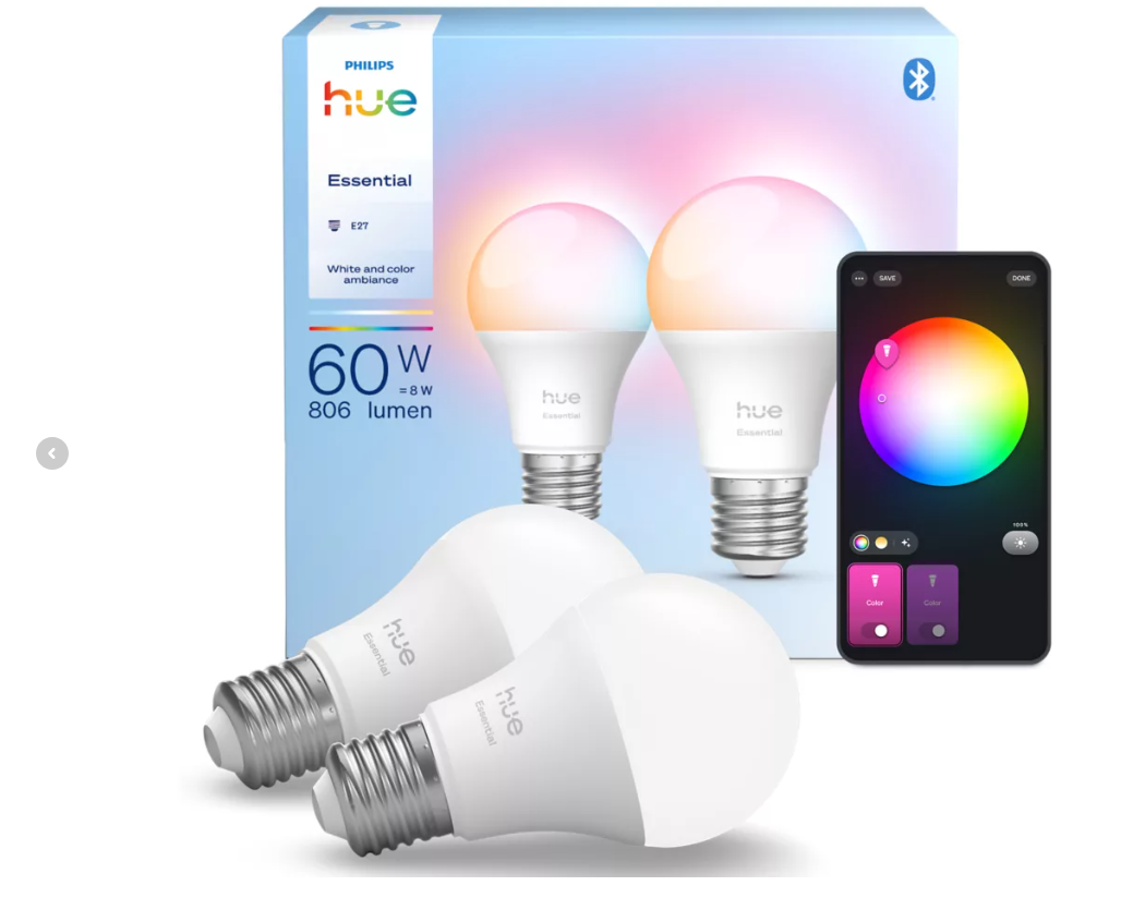 Kit 2 Lampadine Philips Hue White & Color Ambiance Smart LED E27 Essential 60W - 39224300 03