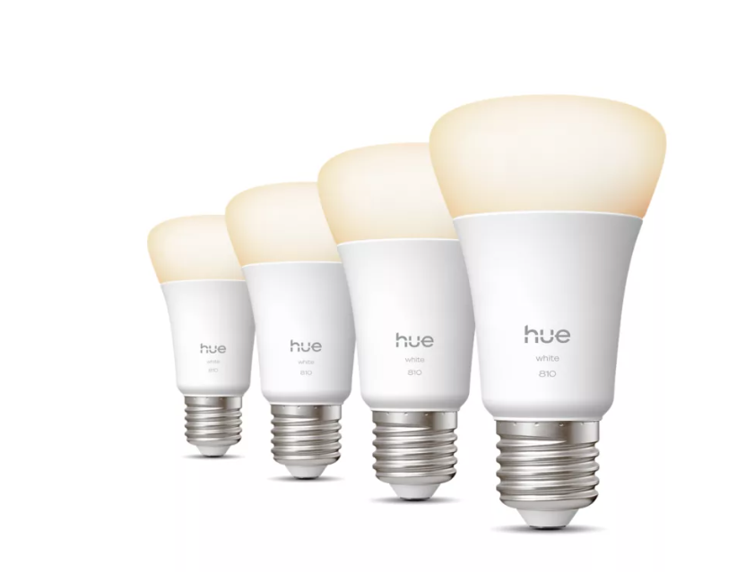 Lampadina smart LED E27 Philips Hue white in dettaglio accesa