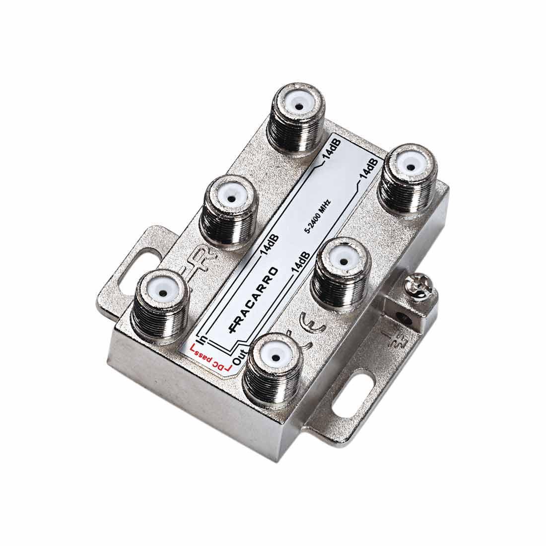 derivatore verticale 4 vie tv sat connettori f fracarro 5 2400 mhz