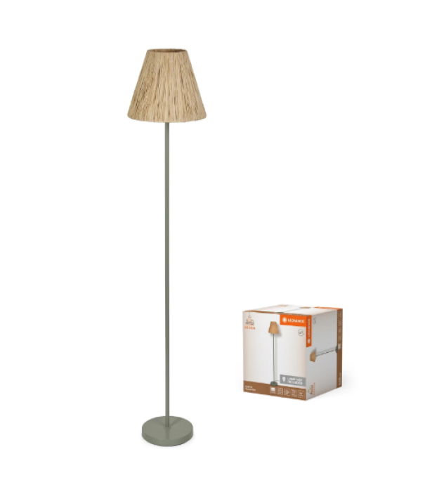 Lampada da terra naturale con paralume in rafia e metallo confezione Ledvance