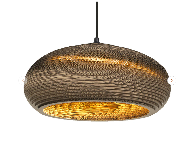 lampadario sospensione ledvance design in cartone riciclato con attacco e27 corda e diametro 40cm confezione