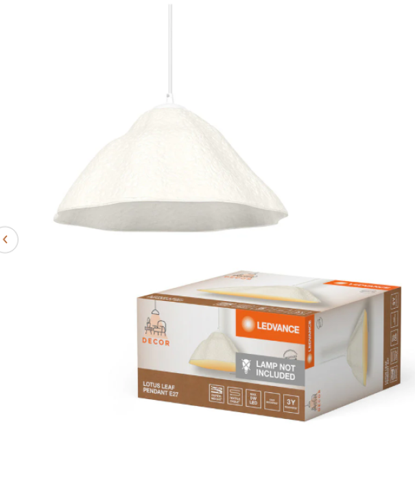 lampada a sospensione lotus leaf ledvance vista con confezione