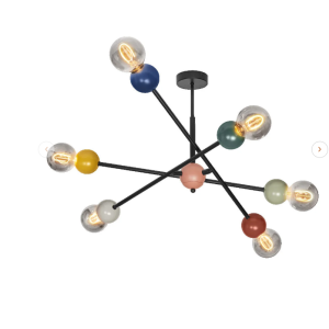 Lampadario a soffitto multicolore 6xe27  lum838901 design moderno