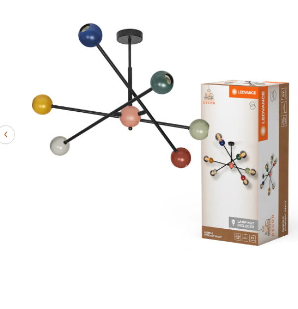 lampadario ledvance multicolore con confezione originale e sei bracci luminosi