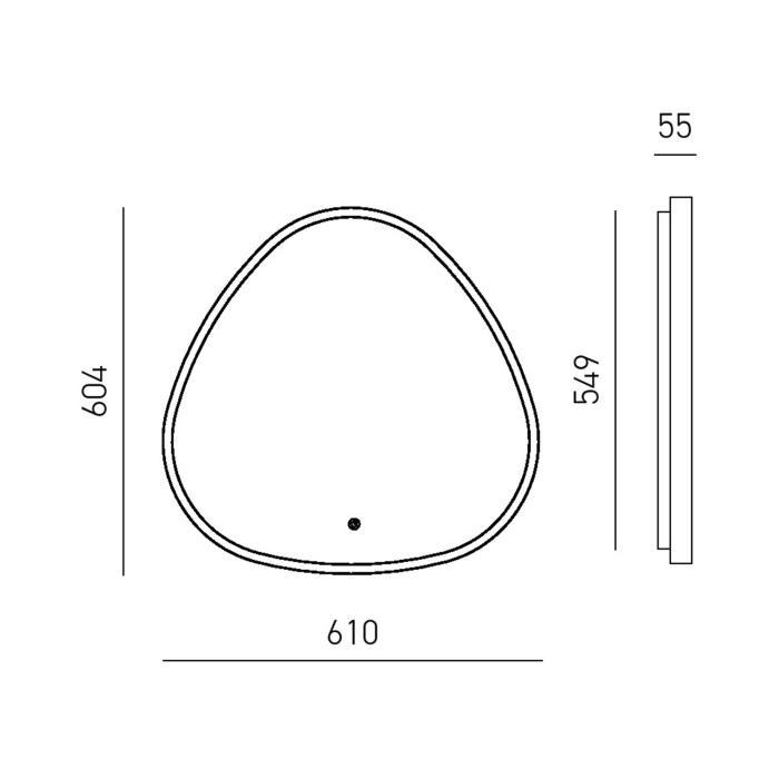 disegno tecnico specchio da parete 61x60 4 cm profondita 5 5 cm