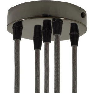 Rosone metallo 5 fori 120mm colore nero perla creative cables - krm575fbr