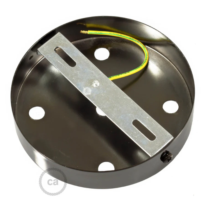 kit rosone metallo 5 fori con viti staffa e serracavo