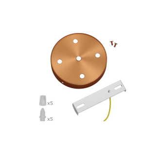 Rosone cilindrico metallo 5 fori rame satinato creative cables krm575fras
