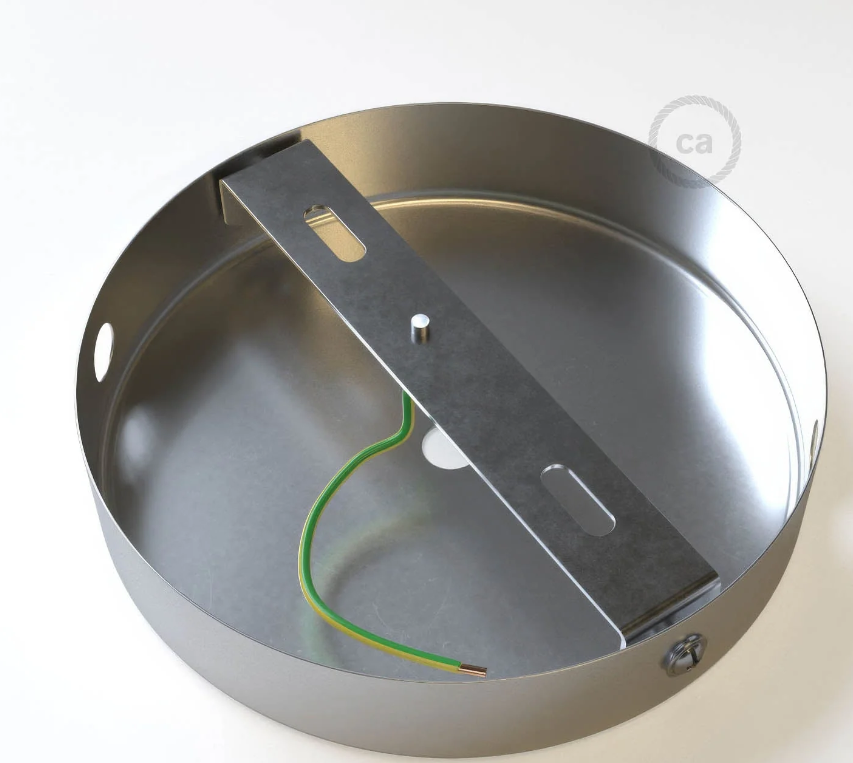 Rosone cilindrico metallo foro centrale attacco lampadario a sospensione Creative-Cables